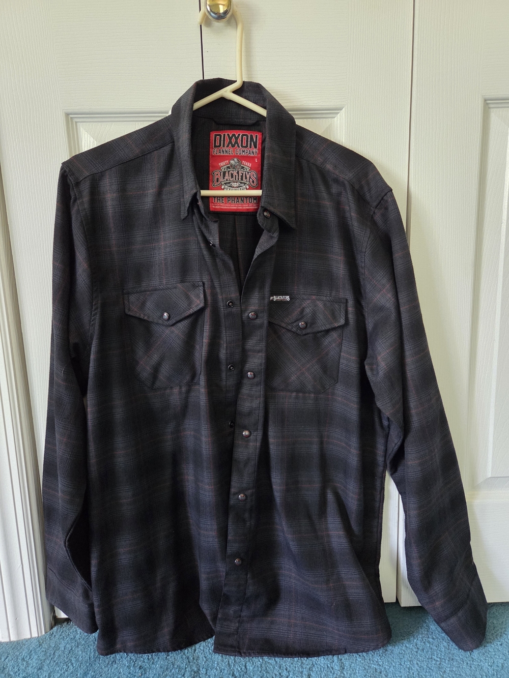 DIXXON The Phantom Men's Dark Plaid Button-Down Shirt Size Large